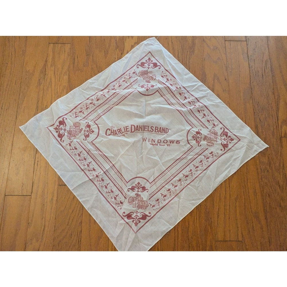 1982 Charlie Daniels Band Windows World Tour‎ Bandana Scarf Cotton Red White